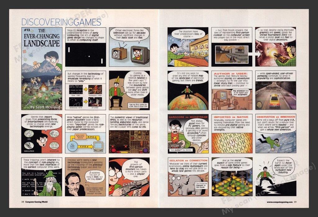2003 #13 Comic "The Ever-Changing Landscape Video Game Print Advertisement 2pgs