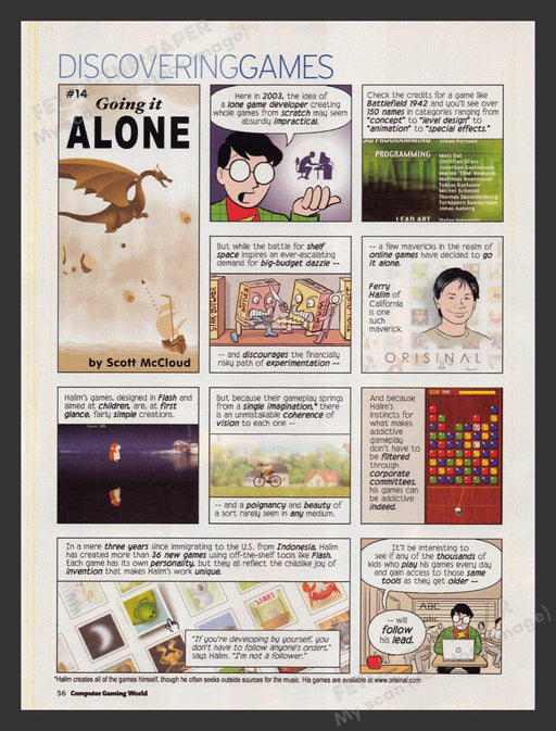 2003 #14 "Going it Alone" Comic Video Game Print Advertisement