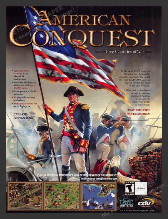 2003 American Conquest Video Game Print Advertisement