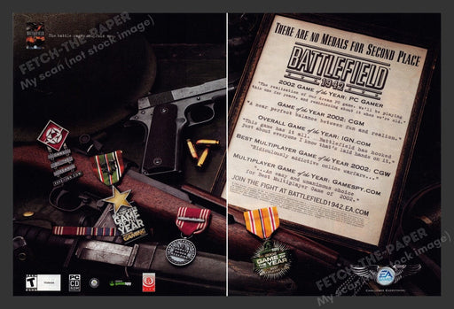 2003 Battlefield: 1942 Game of the Year Video Game Print Advertisement (2 pgs) Fetch the Paper!