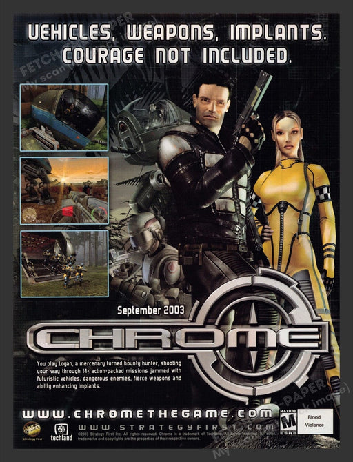 2003 Chrome "Courage not included" Video Game Print Advertisement