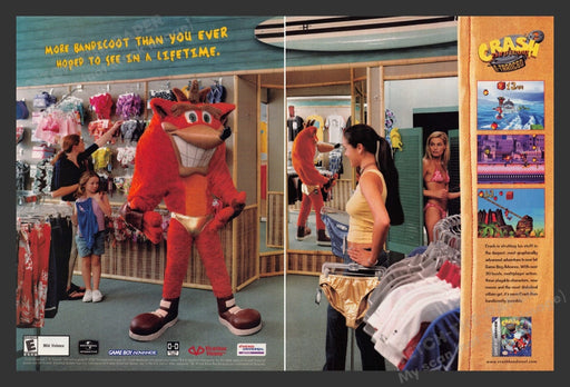 2003 Crash Bandicoot: n-Tranced Speedo Video Game Print Advertisement (2 pgs)