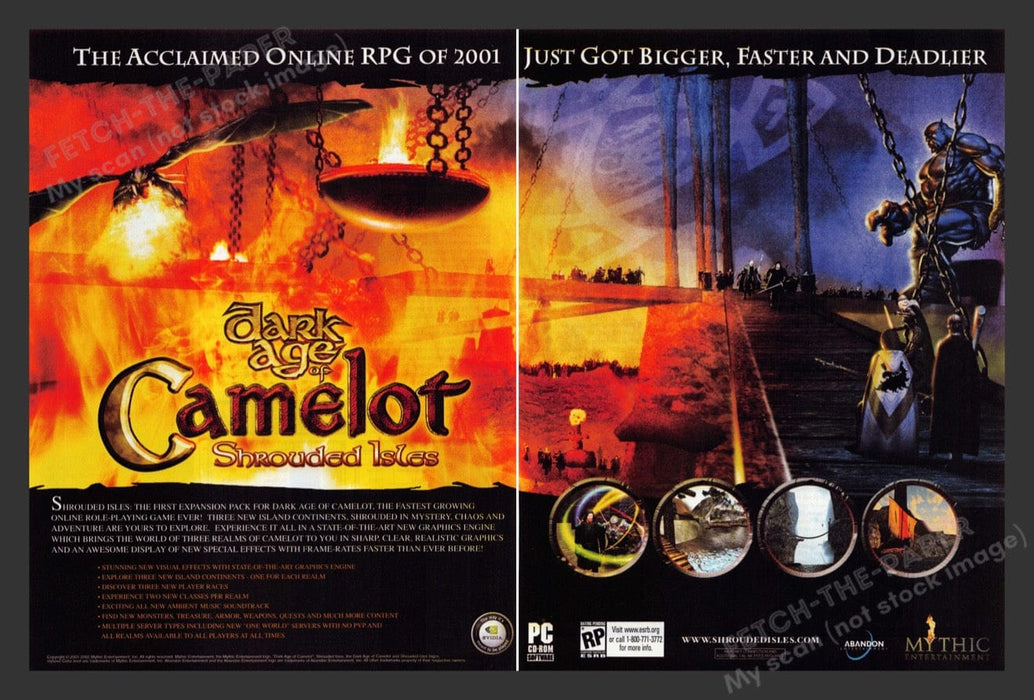 2003 Dark Age of Camelot: Shrouded Isles Video Game Print Advertisement (2 pgs)