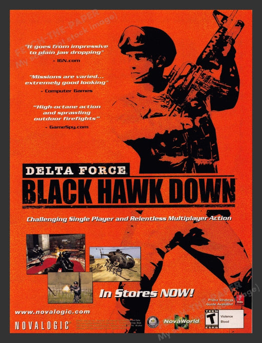 2003 Delta Force: Black Hawk Down Novalogic Video Game Print Advertisement