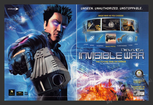 2003 Deus Ex: Invisible War Video Game Print Advertisement (2pgs)