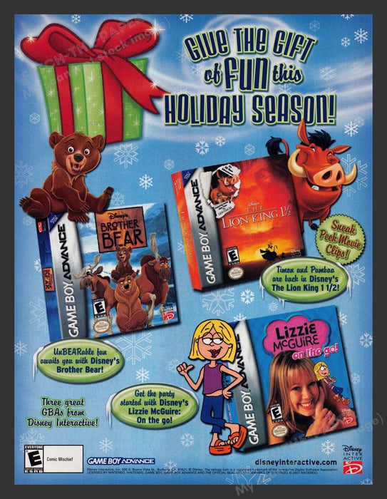 2003 Disney GMA Holiday Season Gifts Video Game Print Advertisement Fetch the Paper!