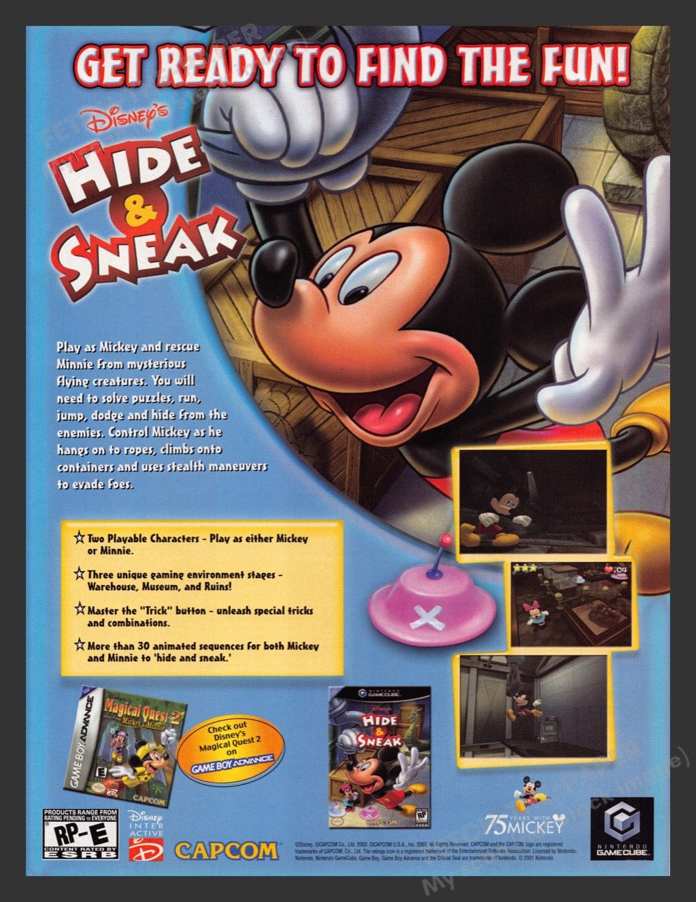 Disney's Hide & Sneak Mickey Mouse 2000s Video Game Print Advertisemen ...