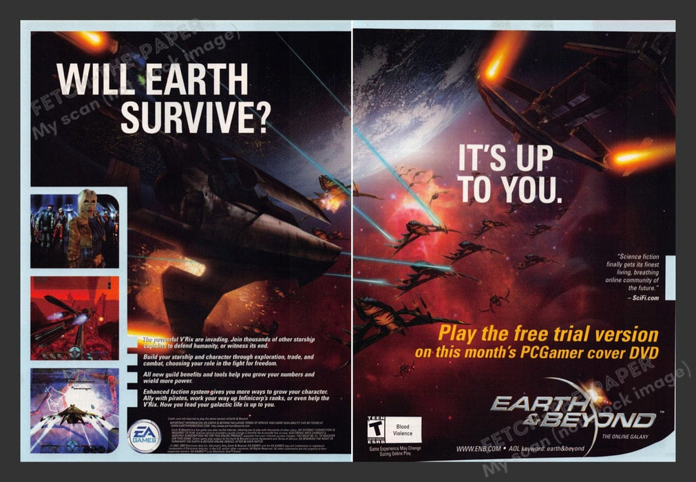 2003 Earth & Beyond Video Game Print Advertisement (2 pgs)
