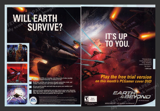 2003 Earth & Beyond Video Game Print Advertisement (2 pgs)