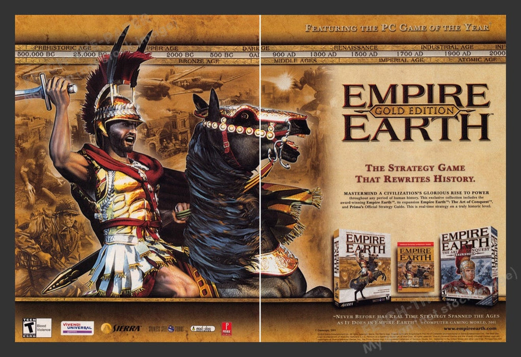 2003 Empire Earth "Gold Edition" Video Game Print Advertisement (2 pgs)