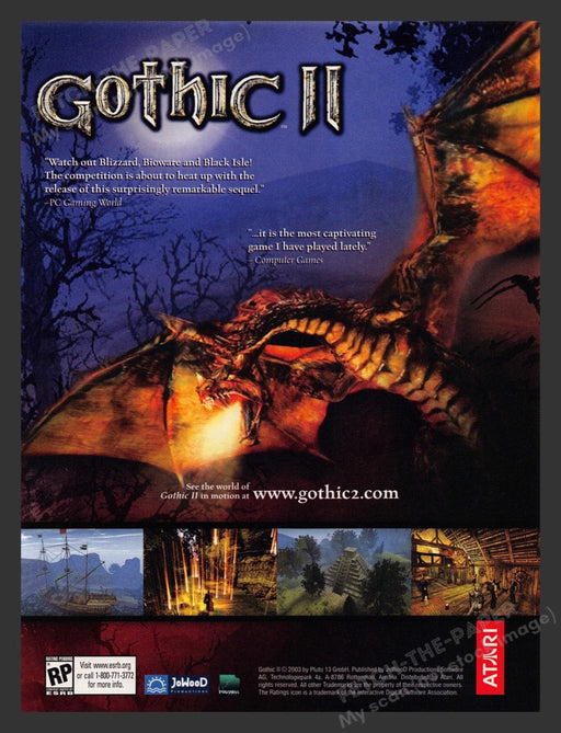 2003 Gothic II Video Game Print Advertisement