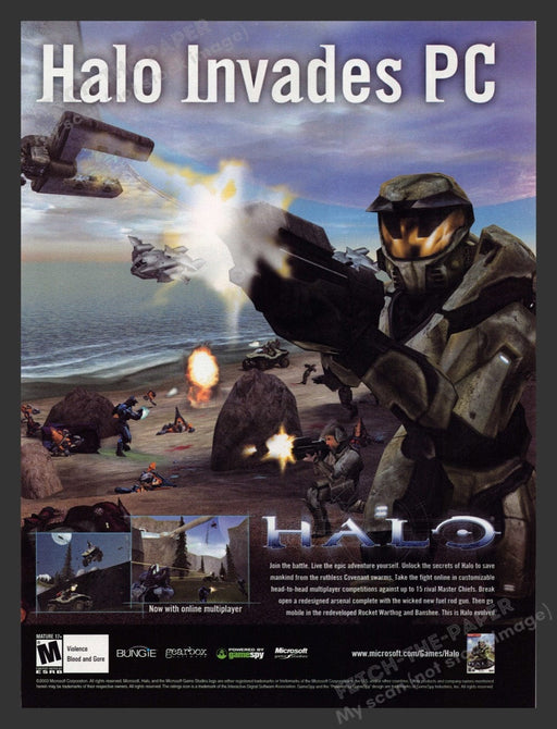 2003 Halo invades PC Video Game Print Advertisement