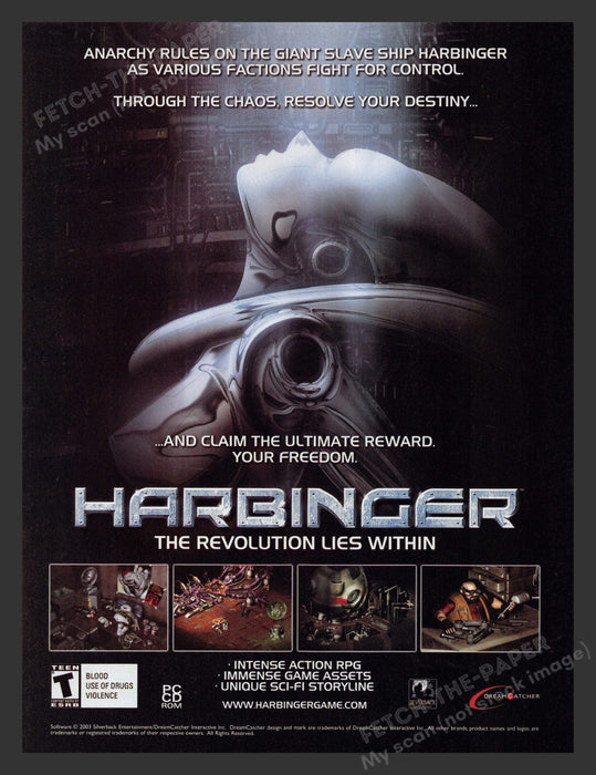 2003 Harbinger: The Revolution Lies Within Video Game Print Advertisement