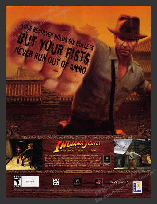 2003 Indiana Jones and the Emperor's Tomb Video Game Print Advertisement