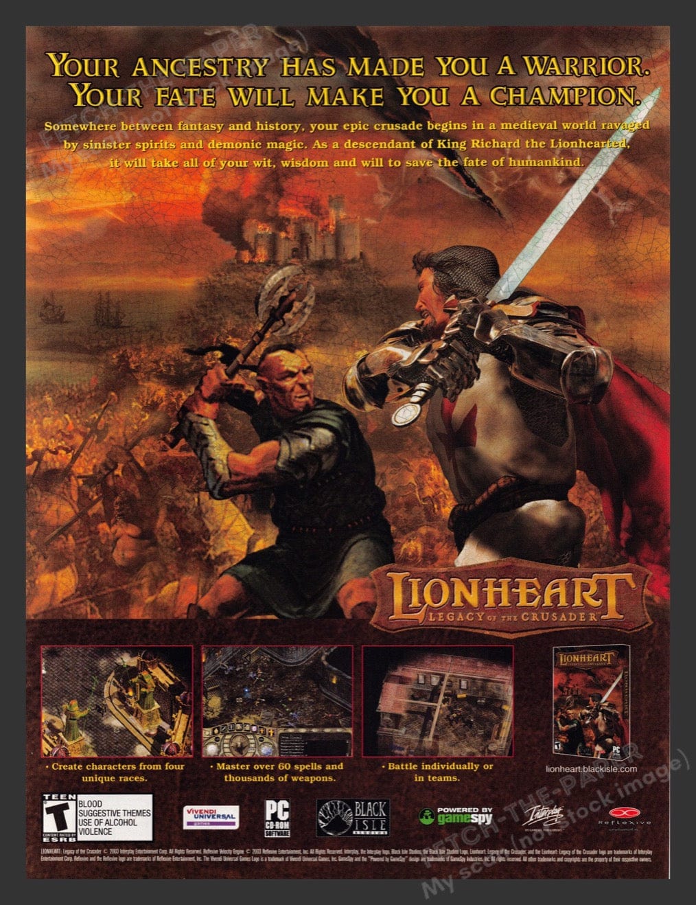 Open Frm16 File 2003 Lionheart: Legacy of the Crusader Video Game Print Advertisement ...