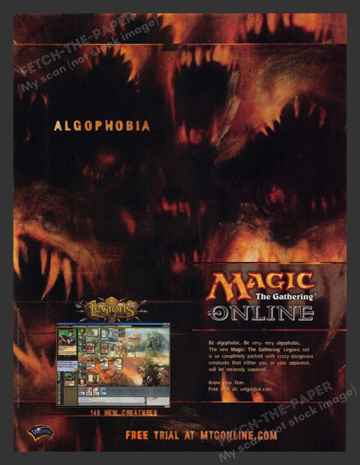 2003 Magic the Gathering Algophobia Video Game Print Advertisement