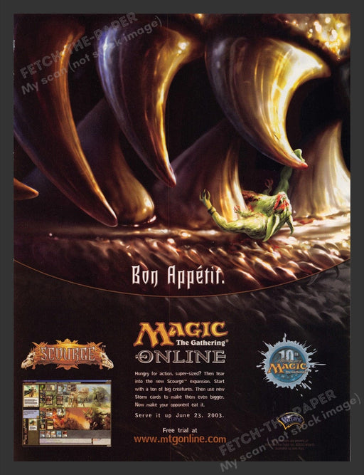 2003 Magic the Gathering Scourge "Bon Appetit" Video Game Print Advertisement