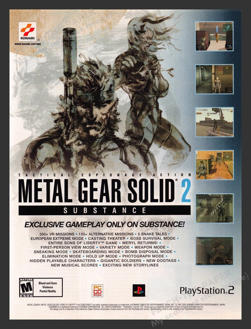 2003 Metal Gear Solid 2: Substance Video Game Print Advertisement
