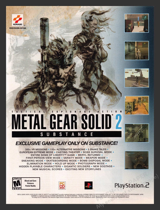 2003 Metal Gear Solid 2: Substance Video Game Print Advertisement