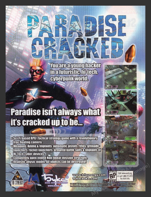 2003 Paradise Cracked Video Game Print Advertisement