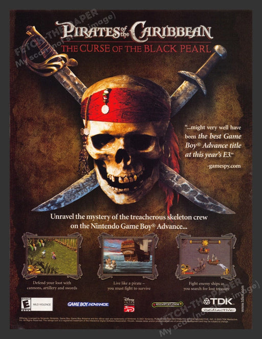2003 Pirates of the Caribbean: The Curse of the Black Pearl Video Game Print Ad