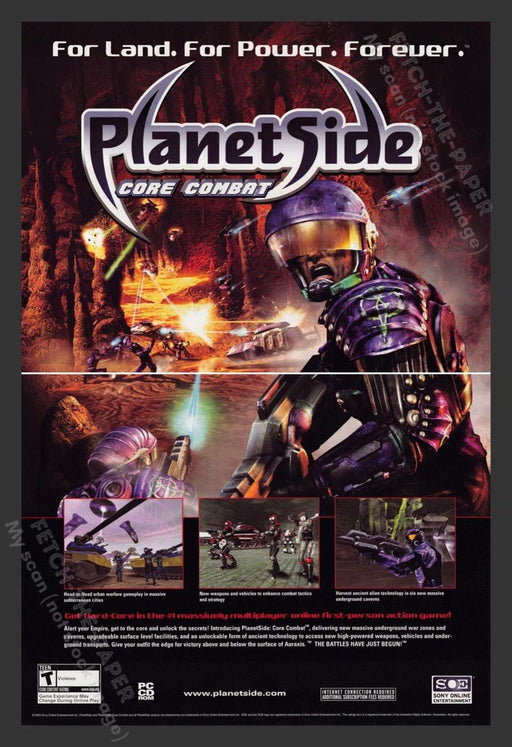 2003 Planetside: Core Combat Video Game Print Advertisement (2pgs)