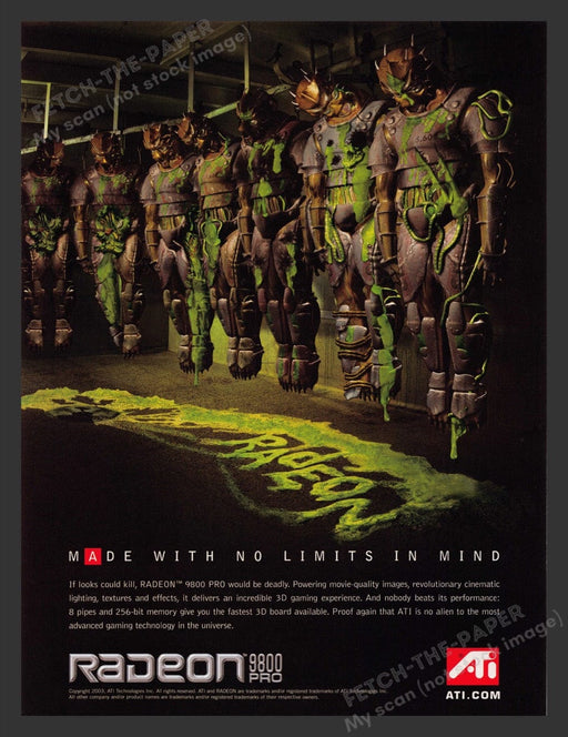 2003 Radeon 9800 Pro Alien Suits Video Game Print Advertisement