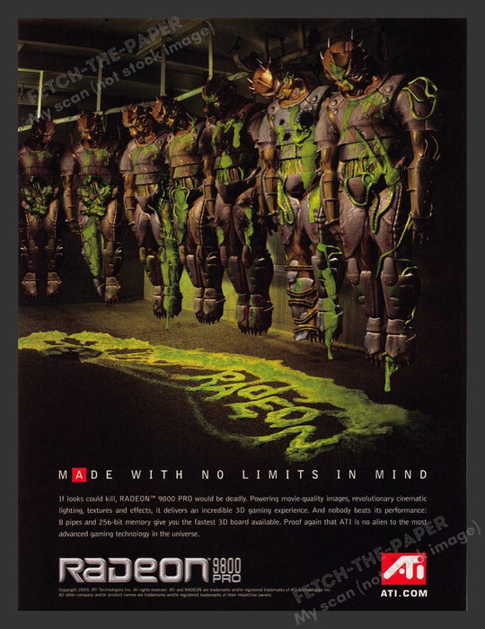 2003 Radeon 9800 Pro Alien Suits Video Game Print Advertisement