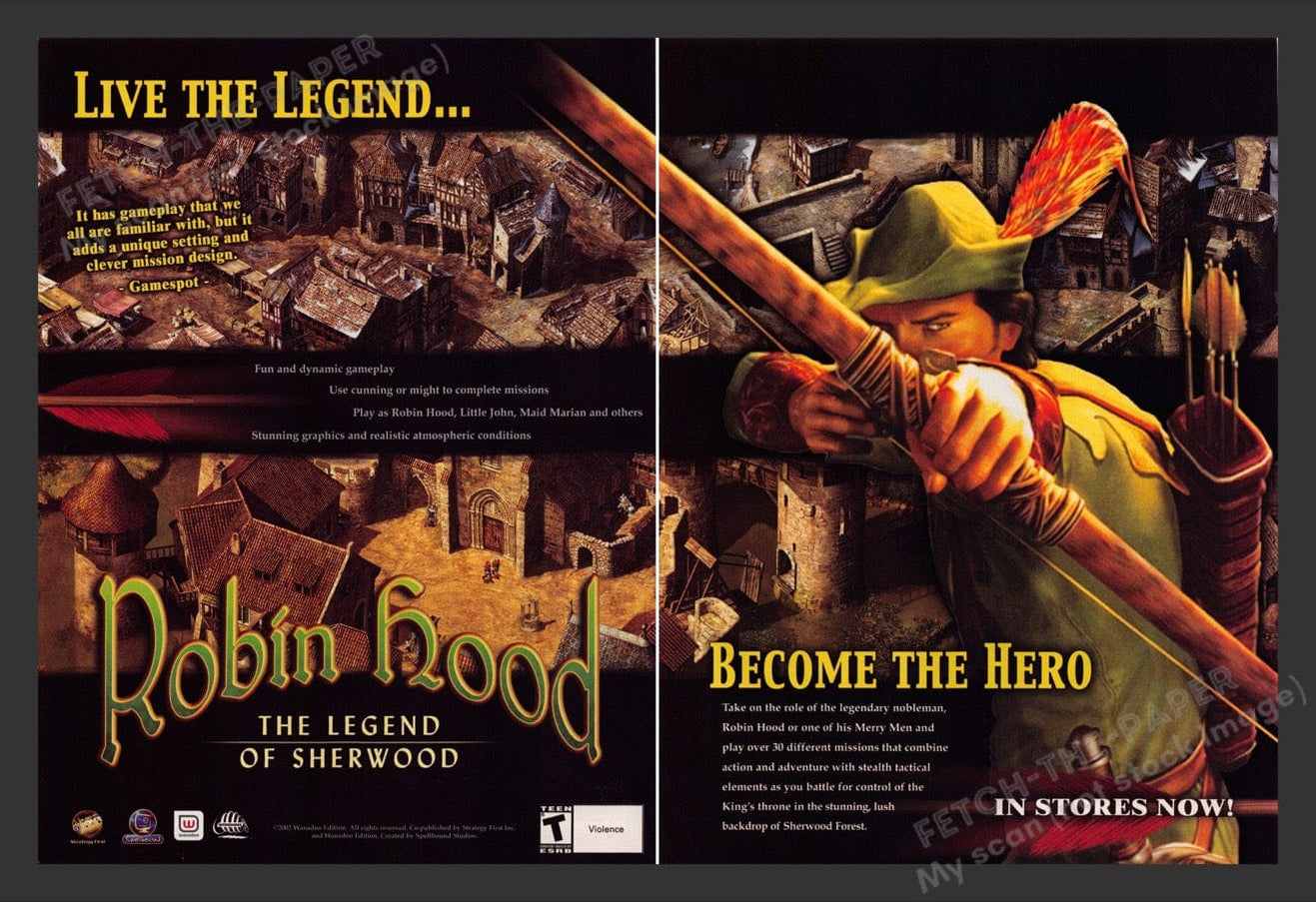 Robin Hood: The Legend of Sherwood Video Game Print Advertisement (2 p ...