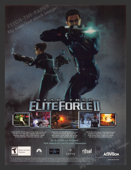 2003 Star Strek: Elite Force II Video Game Print Advertisement