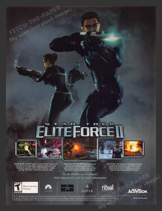 2003 Star Strek: Elite Force II Video Game Print Advertisement