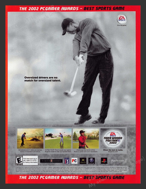2003 Tiger Woods PGA Tour Video Game Print Advertisement