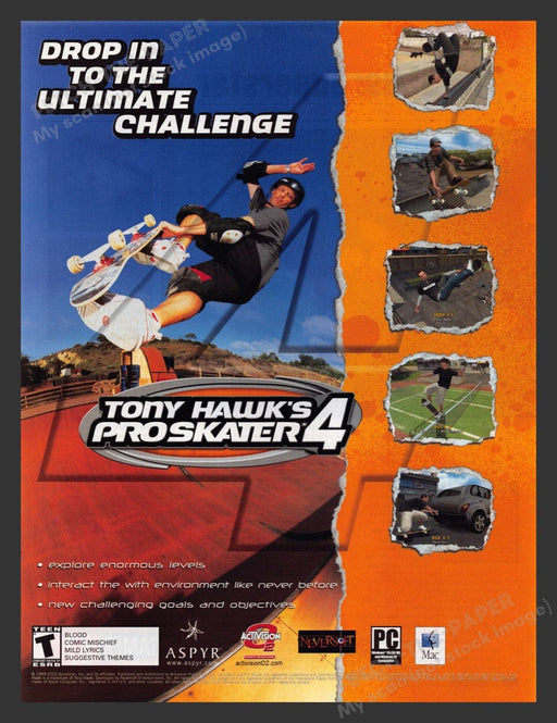2003 Tony Hawk's Pro Skater 4 Video Game Print Advertisement