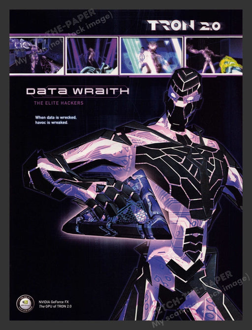 2003 Tron 2.0 "Data Wraith" Video Game Print Advertisement