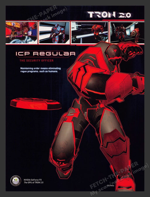 2003 Tron 2.0 "ICP Regular" Video Game Print Advertisement