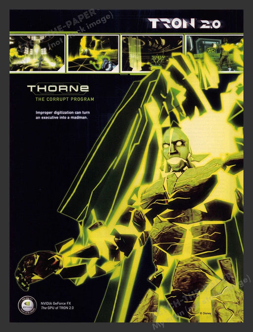 2003 Tron 2.0 "Thorne" Video Game Print Advertisement