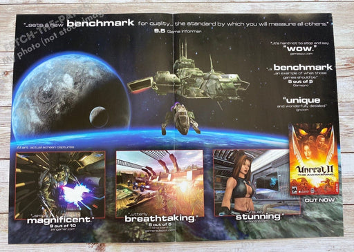2003 Unreal II: The Awakening Fold Out 10.5" x 15" Video Game Poster Fetch the Paper!
