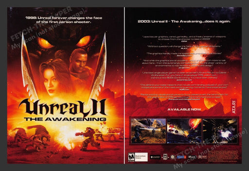 2003 Unreal II: The Awakening Video Game Print Advertisement (2 pgs)