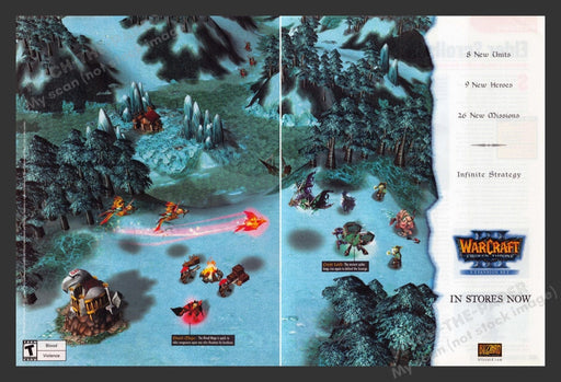 2003 WarCraft: Frozen Throne Video Game Print Advertisement (2 pgs)
