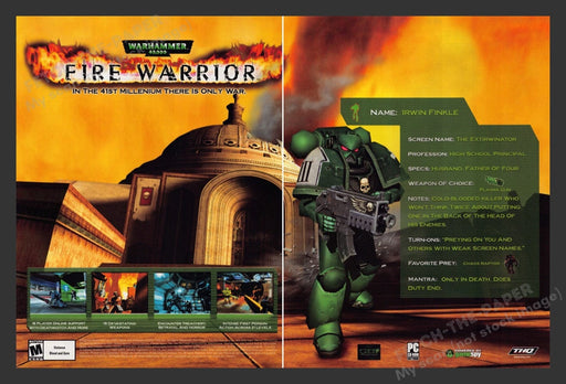 2003 Warhammer 40,000: Fire Warrior Video Game Print Advertisement (2 pgs)