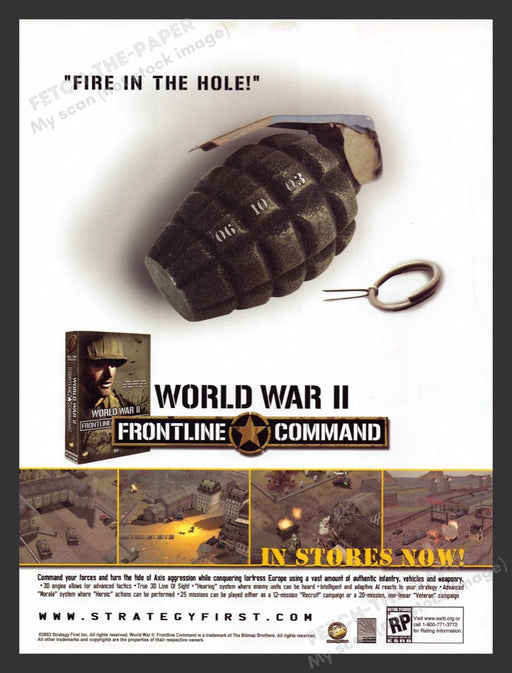 2003 World War II Frontline Command Video Game Print Advertisement Fetch the Paper!