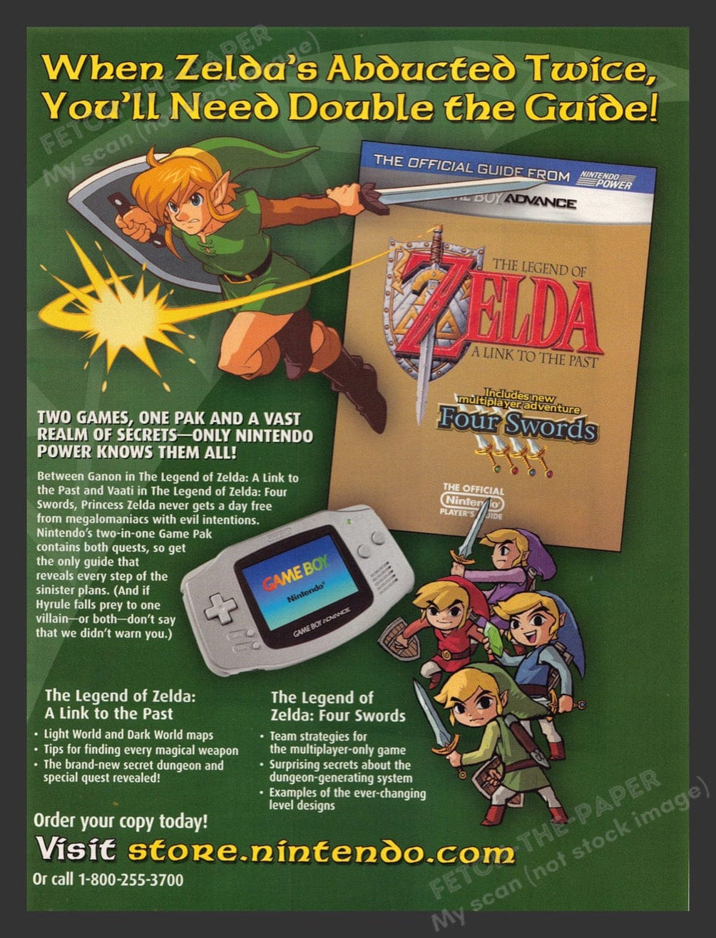 Computer Game Advertisement Zelda 2003 Game Boy Advance Print Ad - Link & Four Swords — Fetch-the-Paper