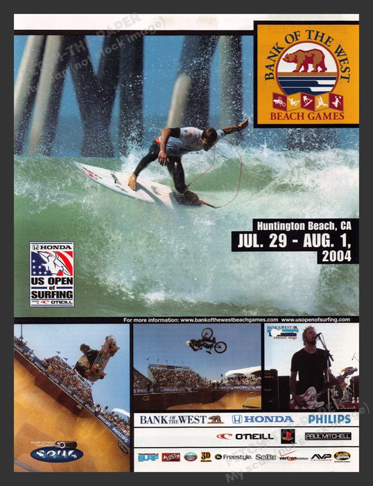 2004 Bank of the West Beach Games Huntington Beach Promo Print Advertisement