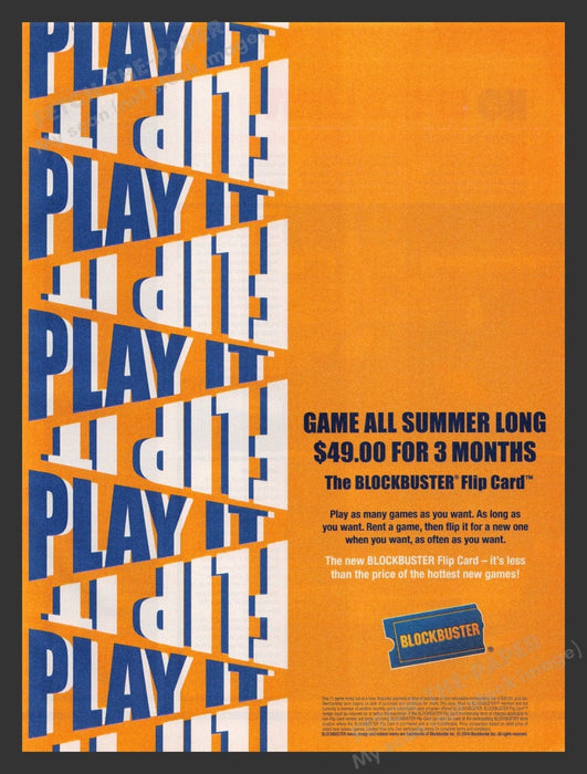 2004 Blockbuster "Play it, Flip it" Video Game Print Advertisement Fetch the Paper!
