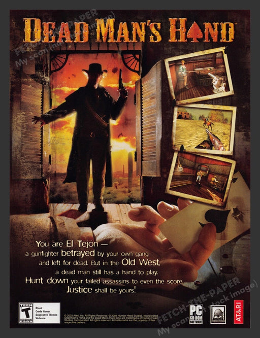 2004 Dead Man's Hand "El Tejon" Video Game Print Advertisement