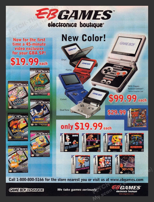 2004 EB Games Game Boy Advance Video Assortment Print Advertisement Fetch the Paper!