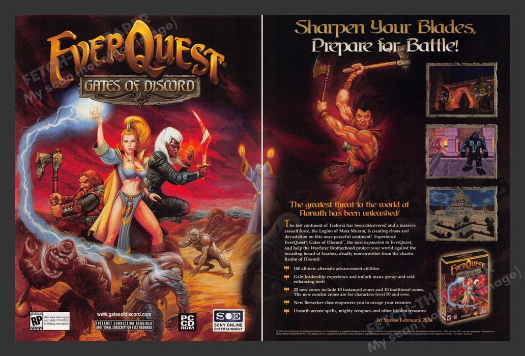 2004 EverQuest: Gates of Discord Video Game Print Advertisement (2 Pages)