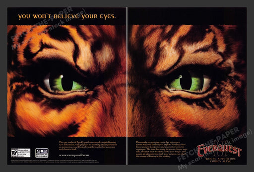 2004 EverQuest II Tiger Eyes Video Game Print Advertisement (2 Pages)