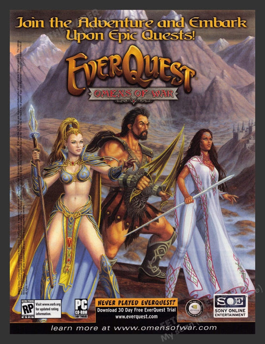 2004 EverQuest Omens of War Video Game Print Advertisement