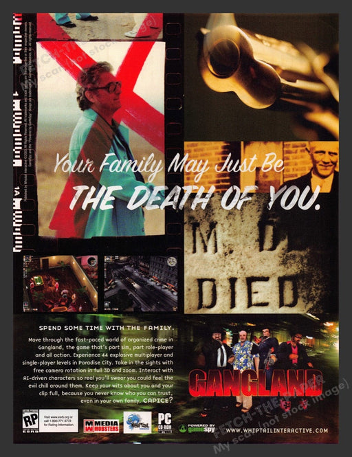 2004 Gangland "The Death of You" Video Game Print Advertisement
